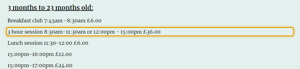 The fees as published on mansbridgepreschool.co.uk/sessions-prices-and-fundi…