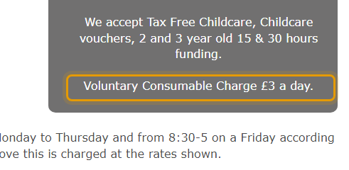 The fees as published on padburypreschool.co.uk/sessions