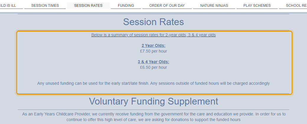 The fees as published on paddockspreschool.com/session-information/session-r…