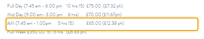 The fees as published on pontelandnursery.co.uk/nursery-fees