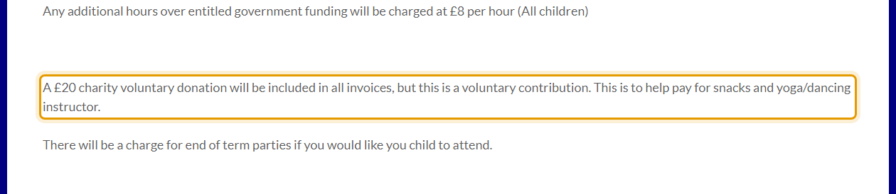The fees as published on radipolepreschool.co.uk/sessions