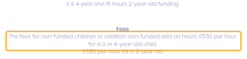 The fees as published on rossys-rascals.co.uk/sessions-fees