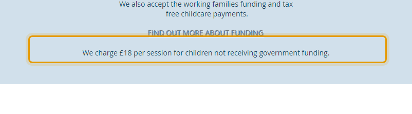 The fees as published on roundaboutplaygroup.co.uk/funding