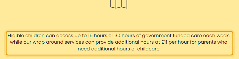 The fees as published on rowlandsavenuepreschool.co.uk/fees-and-funding