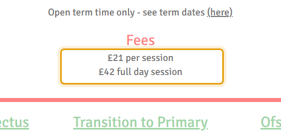 The fees as published on roystonplaygroup.org.uk