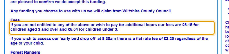 The fees as published on rubadubpreschool.com/fees-1