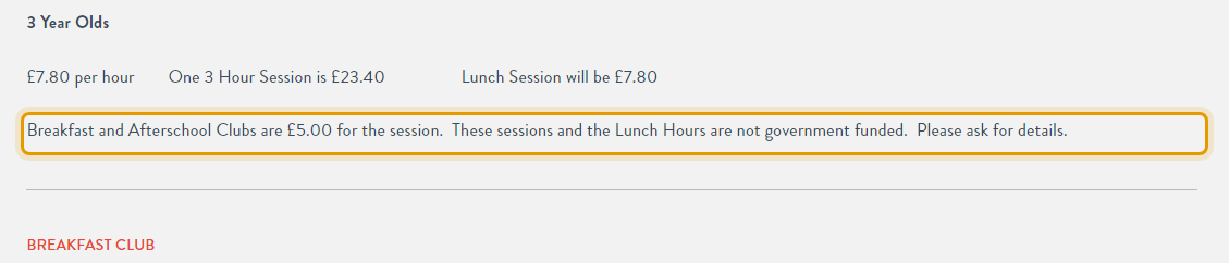 The fees as published on sandhurstnurseryschool.co.uk/fees-and-sessions