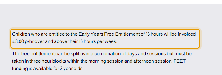 The fees as published on scribbles-preschool.com/fees