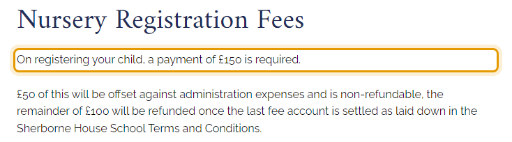 The fees as published on sherbornehouse.co.uk/admissions/fees