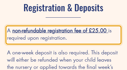 The fees as published on smartstartcentre.com/copy-of-our-nursery-programmes