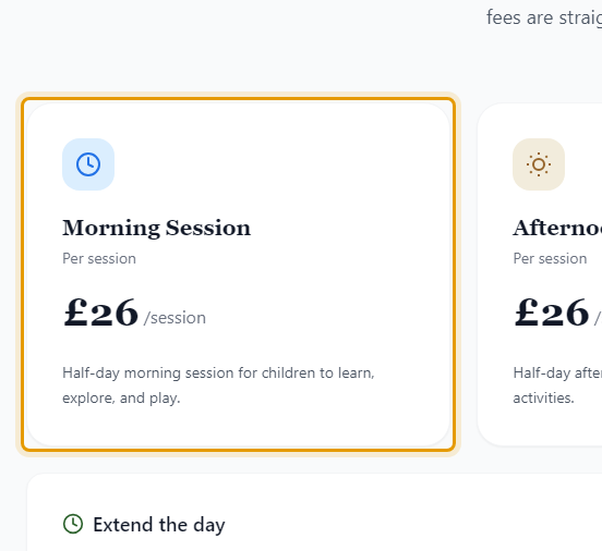 The fees as published on southdownnursery.co.uk