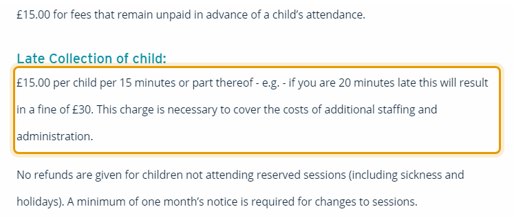 The fees as published on springfieldbees.co.uk/parents-information/admissions