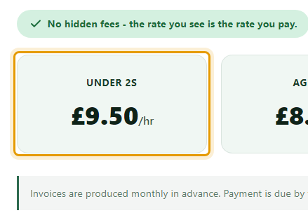 The fees as published on squirrelsnurseryltd.co.uk/fees-funding