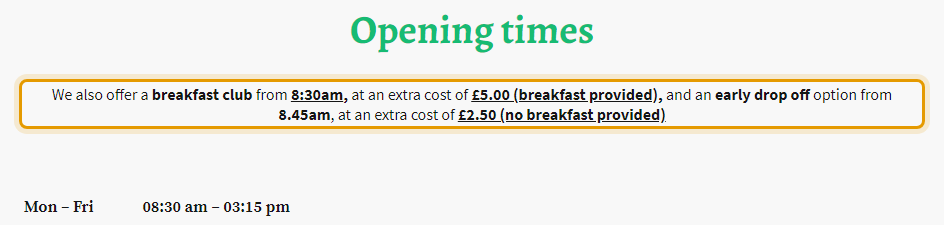 The fees as published on stanionpreschool.co.uk/prices-and-term-dates