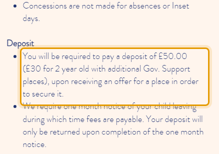 The fees as published on staugustinesnurseryn5.com/admissions