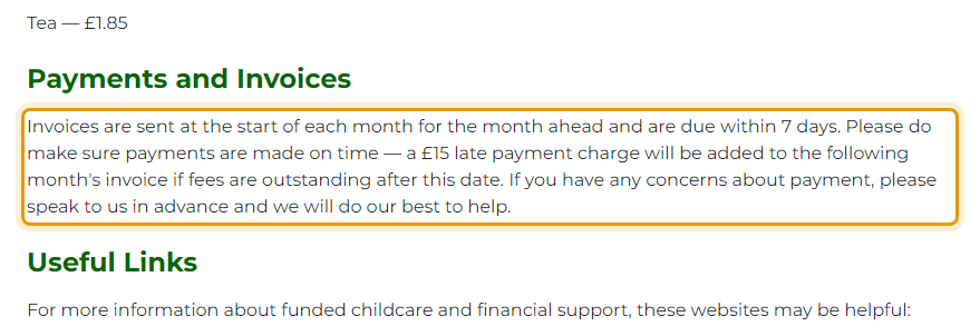 The fees as published on stedmundsbradford.org.uk/information/prices