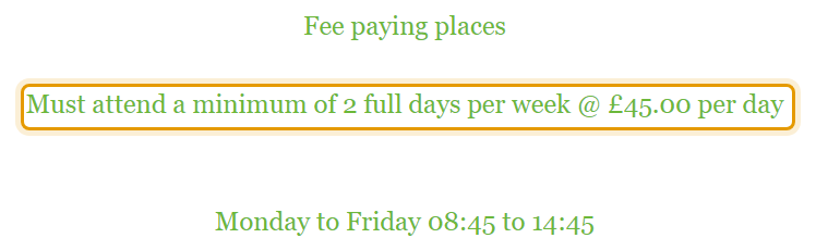 The fees as published on stgeorgepreschool.co.uk/acorns-room-age-2--3.html