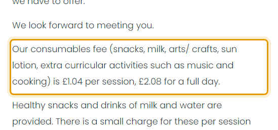 The fees as published on stpaulspreschoolwinchester.co.uk/fees-admissions
