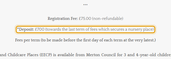 The fees as published on theoakmontessori.com/fees