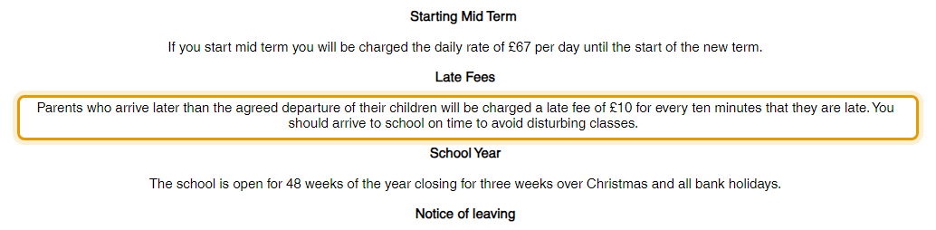 The fees as published on thepierheadprepmontessori.com/home