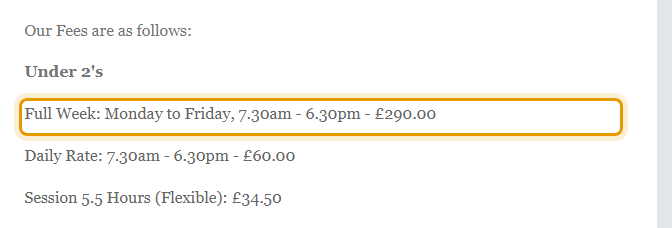 The fees as published on thewillowschatteris.co.uk/about-us/our-fees