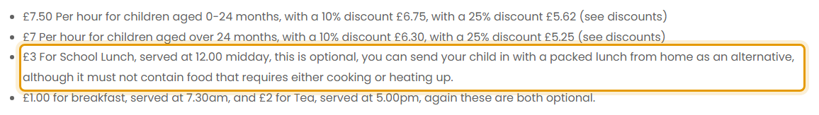 The fees as published on tomthumbnursery.co.uk/fee-structure