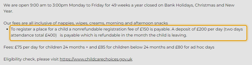 The fees as published on treehousefriends.co.uk/copy-of-famly-app