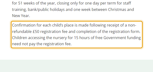 The fees as published on treetopsnursery.co.uk/fees