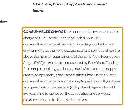 The fees as published on waltonhousenursery.com/fundingandfees