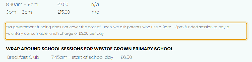 The fees as published on whizzkidschildcare.com/funded-early-years-education