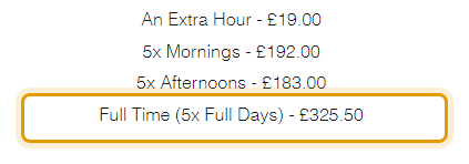 The fees as published on winstonsplace.co.uk/general-1