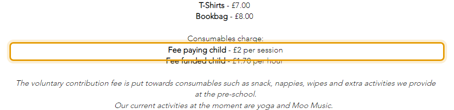 The fees as published on moulton-preschool.com/fees-and-funding