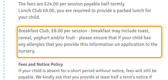 The fees as published on suttops.co.uk/opening-times